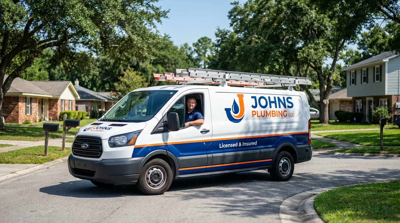 Johns Plumbing LLC service van in Folsom, CA
