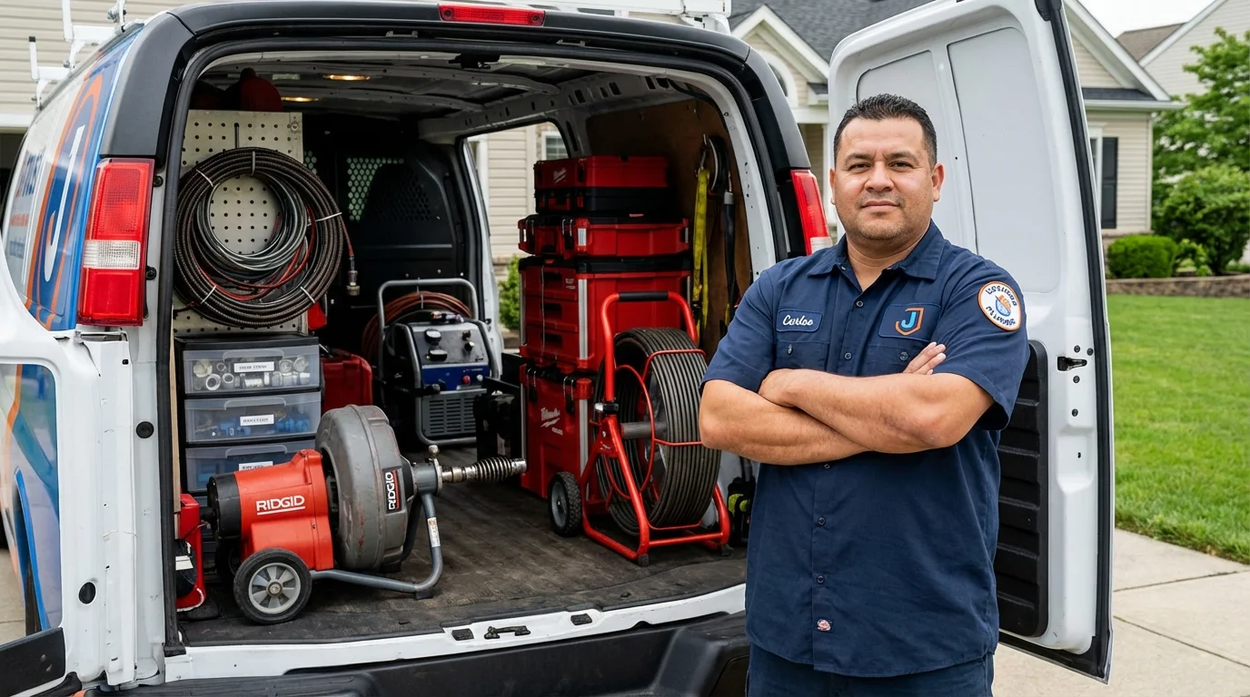 Professional drain cleaning equipment and Johns Plumbing LLC plumber in Folsom